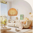Axyaa Gold Rattan Chandelier Lighting for Dining Room Balcony