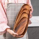 Axyaa Acacia Wood Plate Set for Serving Cake, Dessert, Fruit, Sushi