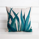 Axyaa Cactus Linen Cushion Cover 45x45cm for Home Decor - Green Plant Pillow Cover