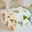 Axyaa Cartoon Pattern Flannel Blanket: Cozy Soft Plush Lightweight Throw for Sofa
