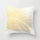 Axyaa Gold Leaf Polyester Cushion Cover - Decorative Sofa Pillow Cover
