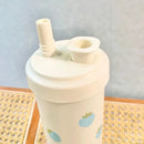 Axyaa Kawaii Strawberry Thermos Bottle Stainless Steel Insulated Straw Cup