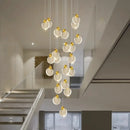 Axyaa Crystal Chandelier Stair Pendant Living Room Interior Lighting