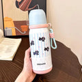 Axyaa Cute Cat Stainless Steel Tumbler with Straw - 500ml Thermal Cup