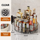 Axyaa Rotating Spice Rack Organizer with Base Storage Bin for Kitchen and Cosmetic Storage