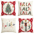 Christmas Nutcracker Decoration Pillowcase Set - Axyaa Branded Festive Tree Printed Cushion Suite