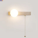 Axyaa Wabi Sabi LED Wall Sconce with Pull Chain Switch and Yellow Travertine Stone