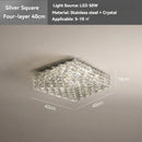 Axyaa Crystal Ceiling Lamp: High-end Modern Square Living Room Bedroom Light