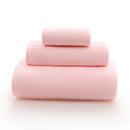 Axyaa Coral Fleece Towel Set - 3-Piece Thick & Enlarged Square Bath Towels
