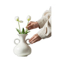 Axyaa Retro Teapot Ceramic Vase Double-eared Flowerpot Home Decoration