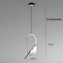 Axyaa Magpie LED Pendant Lamp: Minimalist Circular Lighting for Living Room, Bedroom, and Kitchen