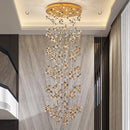 Axyaa Crystal Chandelier: Modern Luxury Stair & Living Room Lighting