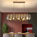 Axyaa Crystal LED Hanging Chandelier for Elegant Home Decor Lighting