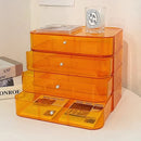 Axyaa Acrylic Black Makeup Organizer Rack with Drawers for Cosmetics and Jewelry
