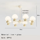 Axyaa Nordic Mushroom Glass Chandelier Pendant Lamp for Living Room and Kitchen