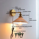 Axyaa Ceramic Gold Brass Wall Light Indoor Switch Modern Nordic LED Bedside Lamp