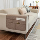 Axyaa Armrest Pad Storage Layer Modern Sofa Cover Khaki Gray