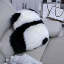 Cute Angry Panda Back View Throw Pillows by Axyaa Wool Back Cushion