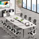 Axyaa 8FT Boat Shaped Conference Table with Cable Grommets