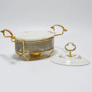Axya Alcohol Furnace Wok Set with Oval Ceramic Buffet Table