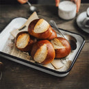 Axya Enamel Baking Tray: Vintage Handcrafted Ceramic Plates for Food Photography
