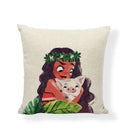 Axyaa Fairy Tale Violin Mermaid Pillowcase in Cartoon Style for Home Decor