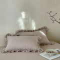 Axyaa Ruffled Cotton Pillowcases - Soft Double Layer Gauze Cover