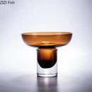Amber Glass Vase by Axyaa: Elegant Floral Arrangement Hydroponics Desk Decor