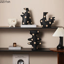 Axyaa Polka Dots Ceramic Vase: Chic Desk Decor for Flowers and Plants