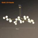Axyaa Black Gold Glass Ball LED Chandelier for Living & Dining Room