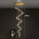 Axyaa Crystal Chandelier Stair Pendant Living Room Pendant Lights Interior Lighting