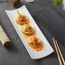 Axyaa Striped Ceramic Sushi Plate Set for Molecular Cuisine Dining