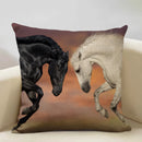 Axyaa Tropical Style Running Horses Pillowcase Home Decor Square Linen Animal Pillow Case