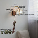 Axyaa Vintage Rotatable LED Wall Sconce Copper Walnut Blue Glass Mirror Light
