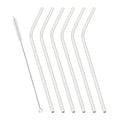 Axyaa Rainbow Stainless Steel Drinking Straws, 6pcs Bent Tube Set