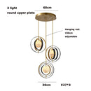Axyaa Gold Marble Chandelier, Adjustable Round Ceiling Light for Villa Hotel
