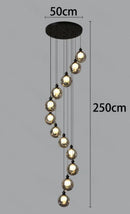 Axyaa Crystal Chandelier Stair Pendant Lamp Living Room Lights