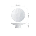Axyaa High Footed Dessert Plate - Ceramic Molecular Cuisine Kitchen Tableware
