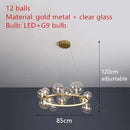 Axyaa Glass Bubble LED Pendant Lights - Modern Living Room Hanging Lamps
