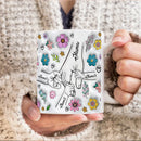3D Effect Flowers Cup Holding Hands Personalized Name Mug for Children, Mother's Day Gift