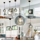 Modern Blue Glass Pendant Light Axyaa Nordic LED Chandelier for Home Decor