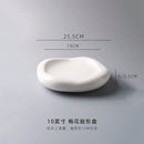 Axyaa Pure White Ceramic Double-layer French Tableware for Molecular Dishes