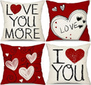 Axyaa Red Heart Love You Pillowcase - Valentine's Day Home Decor