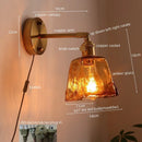 Axyaa Glass Copper LED Wall Lights for Home Decoration Restaurant Living Room