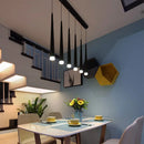 Axyaa Modern LED Stair Chandelier - Sleek Duplex Apartment Lighting
