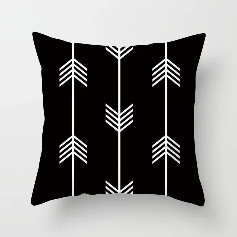 Geometric Black Yellow Cushion Covers - Axyaa Modern 18" Throw Pillow Case