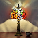 Axyaa Stained Glass Table Lamp: European Style Home Decor Reading Light for Living Room Bedroom