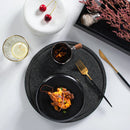 Axyaa Frosted Black Ceramic Small Plates Set - Hotel Tableware