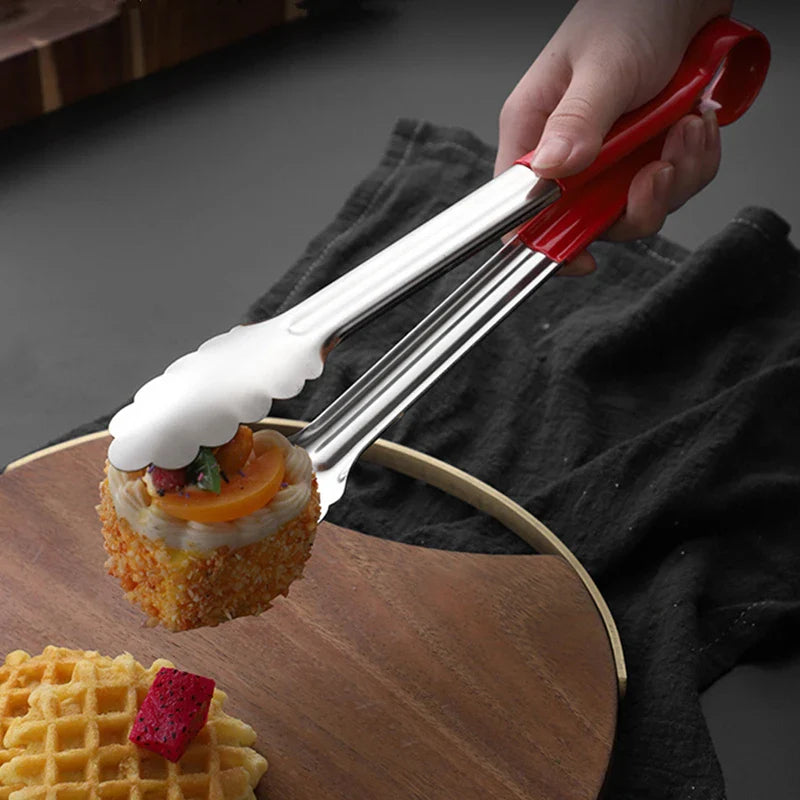 Axyaa Stainless Steel Food Tongs with Anti-Scald Handle