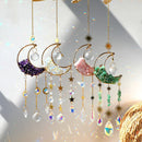 Axyaa Crystal Sun Catcher Prism Ball Moon Rainbow Wind Chimes Home Garden Decoration